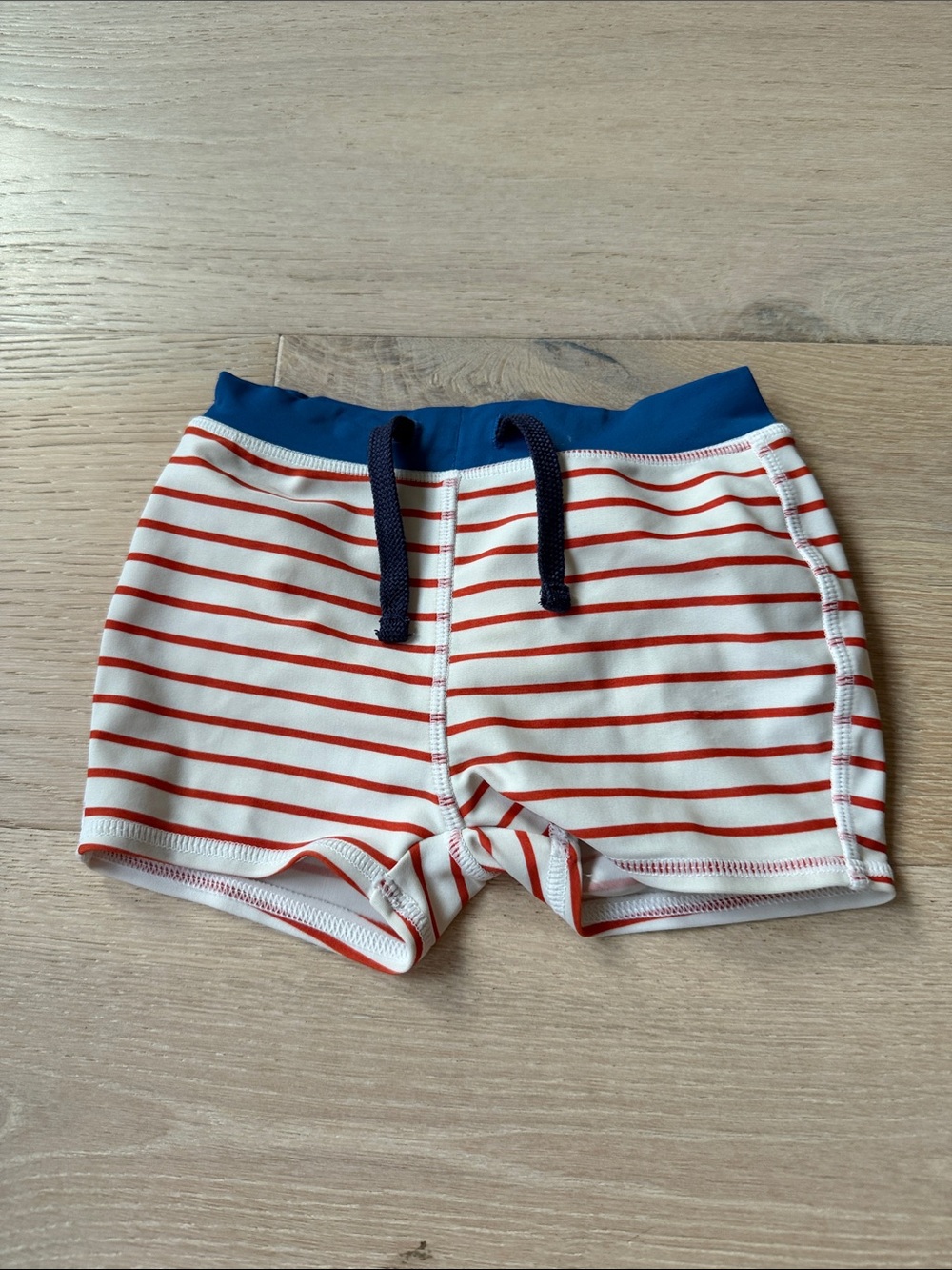 Tucker & Tate 6 m Striped Red & White Swim Shorts with Navy Waistband baby boy